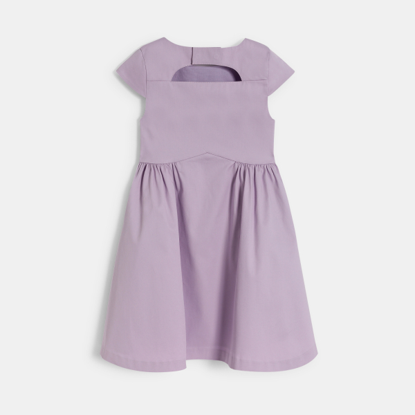 فستان أنيق مزين بربطة، باللون البنفسجي للفتيات الصغيرات